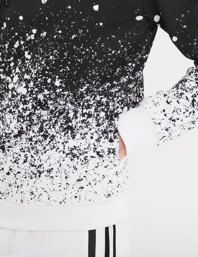 Sweat à capuche hoodie Liberto dip dye noir homme