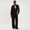 Pantalon de jogging large molletonn&eacute; noir femme