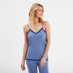 Haut de pyjama débardeur col V bleu roi femme