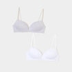 Lot 2 soutiens-gorge triangles padd&eacute;s gris femme