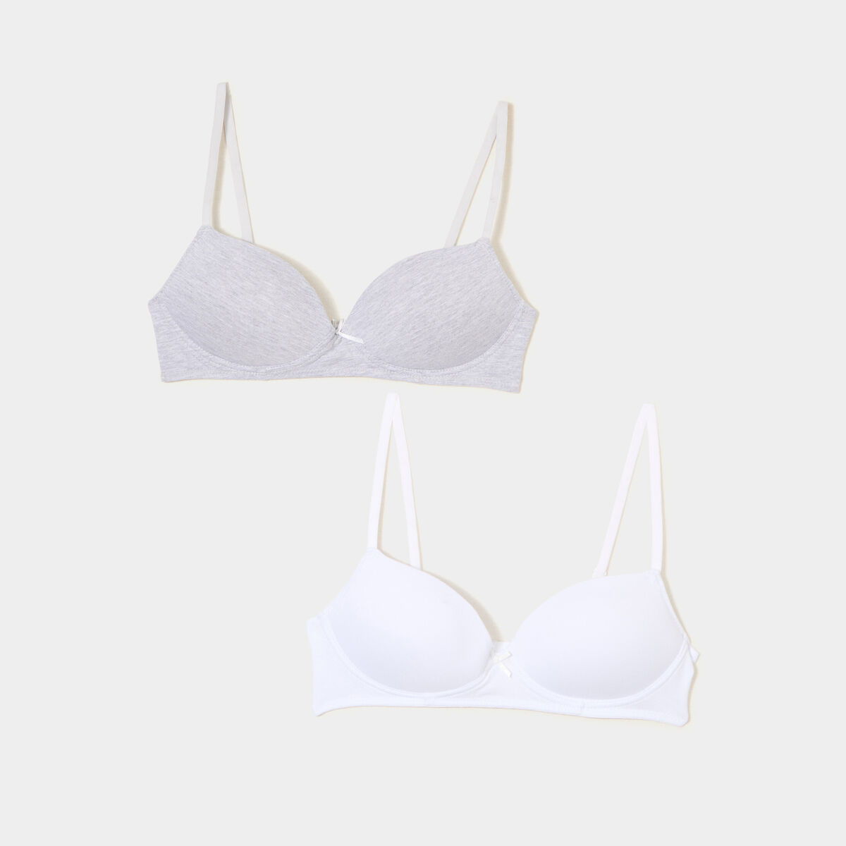 Lot 2 soutiens-gorge triangles padd&eacute;s gris femme