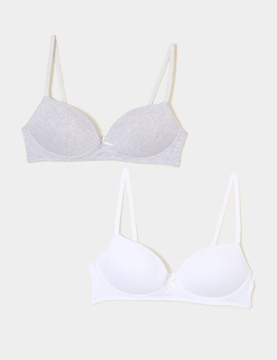 Lot 2 soutiens-gorge triangles paddés gris femme