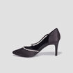 Escarpins brides &agrave; strass pied large noir femme