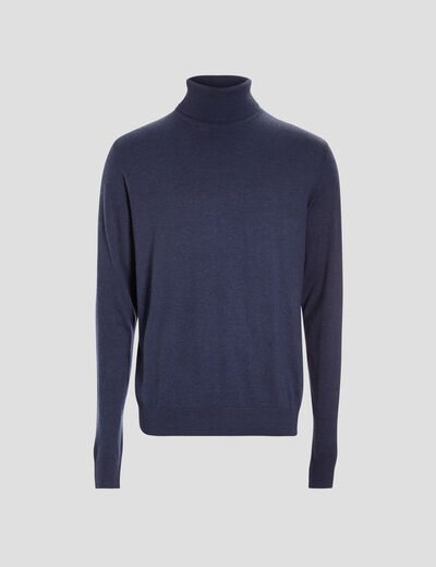 Pull avec col roulé bleu marine homme