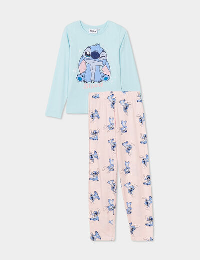 Ensemble pyjama pantalon coton Stitch vert fille
