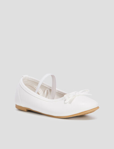 Ballerines irisé à bride blanc fille