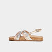 Sandales plates brides croisées jaune or fille