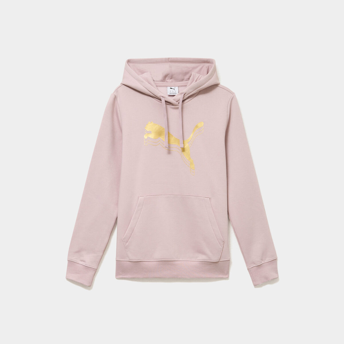 Sweat hoodie 1 poche &agrave; capuche Puma rose poudr&eacute;e femme