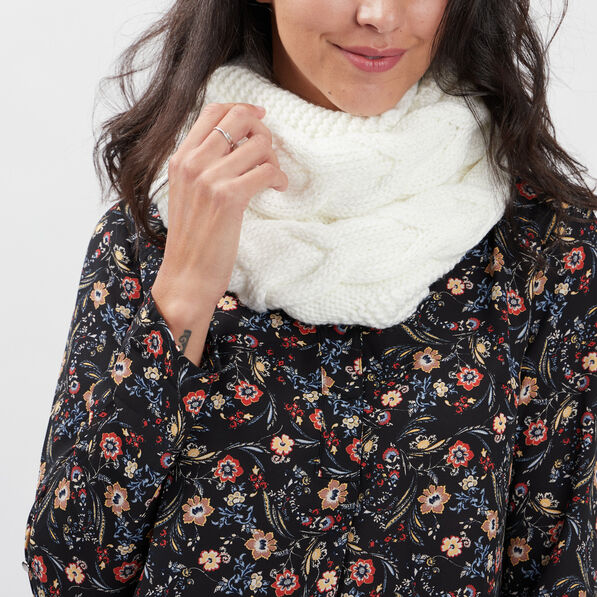snood avec torsades ivoire femme Snood avec torsades ivoire femme