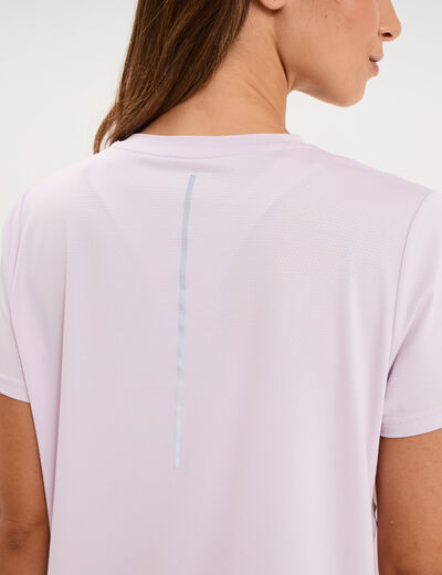 T-shirt de sport droit manches courtes violet clair femme