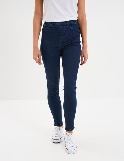 Jegging skinny taille haute denim brut femme