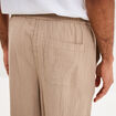 Short chino droit gaze de coton taupe homme