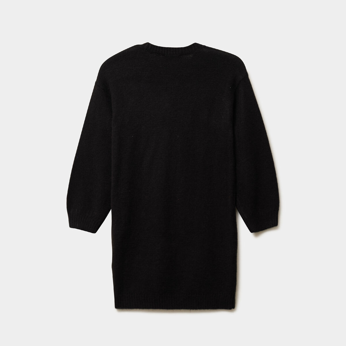 Robe pull avec d&eacute;tails sequins noir fille