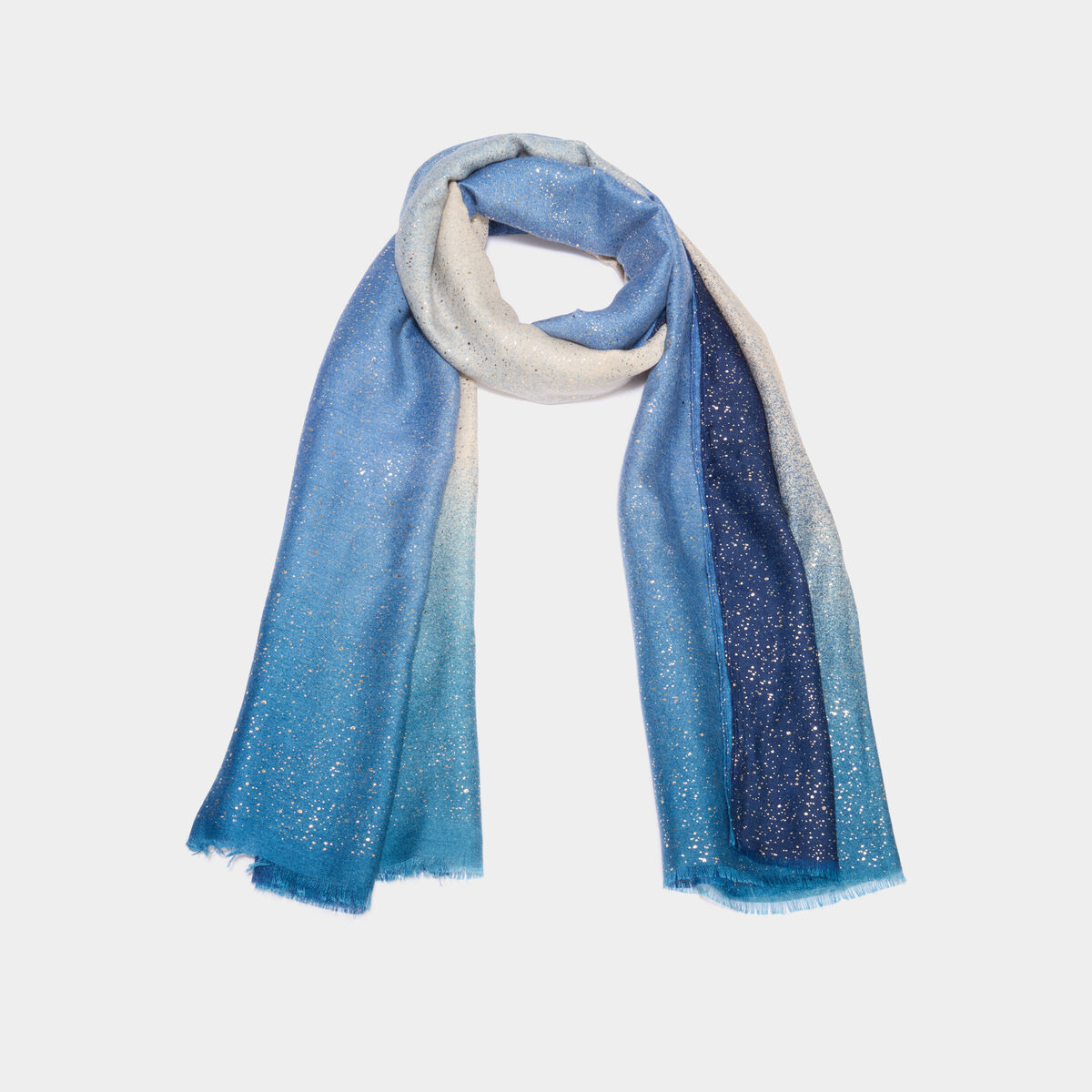 Foulard &agrave; paillettes bleu femme