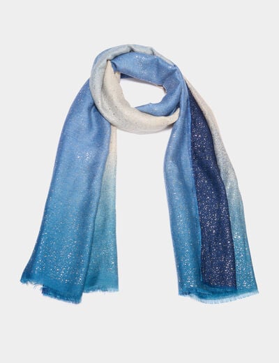 Foulard &agrave; paillettes bleu femme