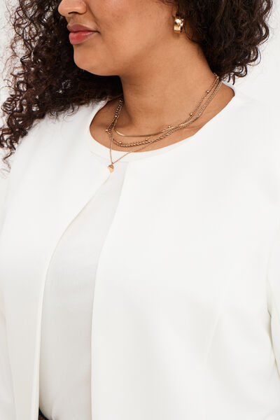 Veste ajust&eacute;e courte manches longues blanc femme grande taille