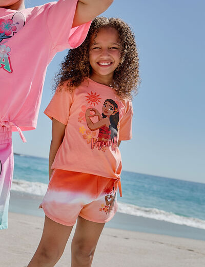 Short taille élastiquée coton Vaiana multicolore fille