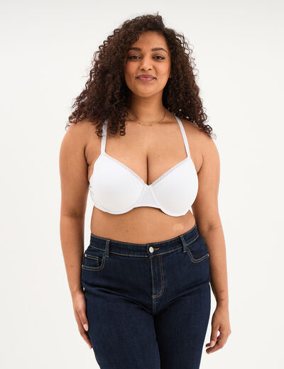 Soutien-gorge corbeille embo&icirc;tant blanc femme grande taille