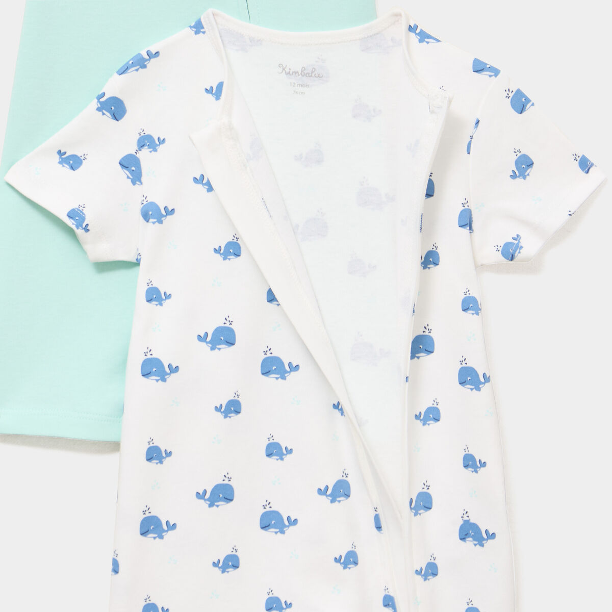 Lot 2 combishorts manches courtes coton ecru b&eacute;b&eacute;