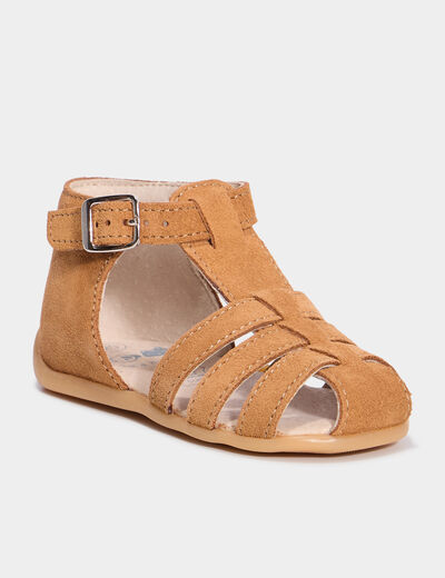 Sandales en cuir camel bébé garçon