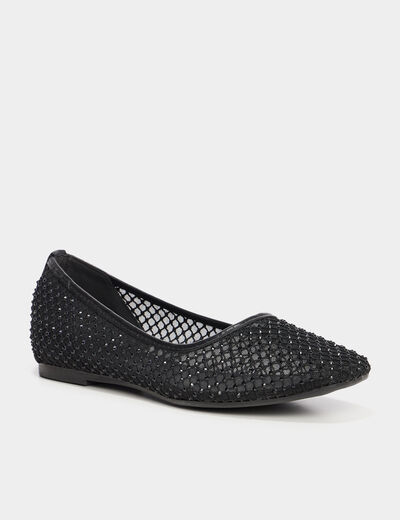 Ballerines strass noir femme