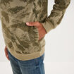 Sweat hoodie &agrave; capuche molleton vert kaki homme