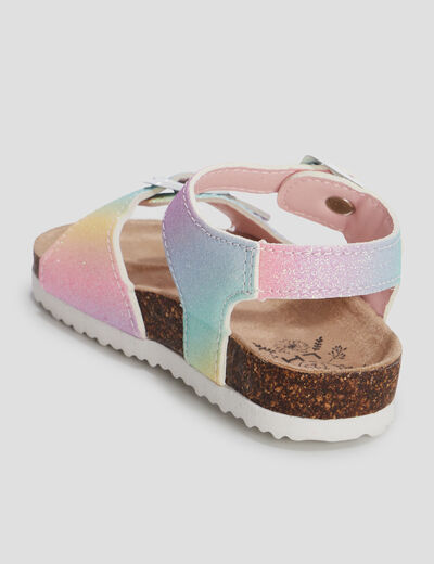 Sandales à paillettes multicolore fille