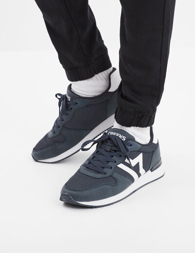 Chaussures running à lacets bleu foncé homme