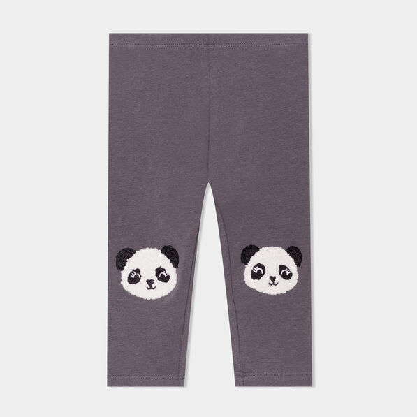 Legging coton avec patchs gris foncé bébé fille