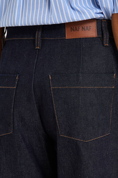 Jean barrel taille haute denim brut femme