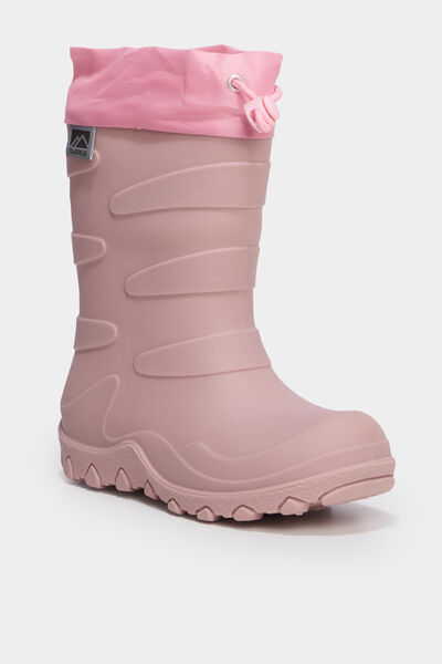 Bottes de pluie doubl&eacute;es rose fille