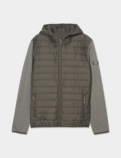 Gilet zippé à capuche Trappeur gris homme