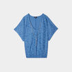 T-shirt col en V bijou Mosquitos bleu foncé femme