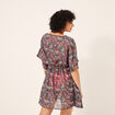 Robe de plage manches 3/4 multicolore femme