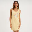 Chemise de nuit sans manches coton jaune clair femme