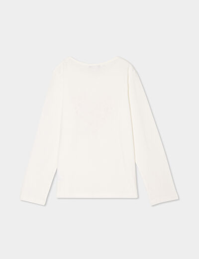 Ensemble pyjama pantalon t-shirt coton blanc fille