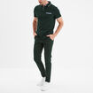 Polo manches courtes 1 poche coton vert foncé homme