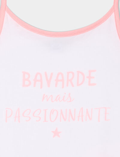 Ensemble pyjama short et débardeur coton rose fluo fille
