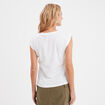 T-shirt col rond manches courtes ecru femme