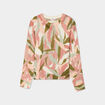 Pull col rond manches longues multicolore femme