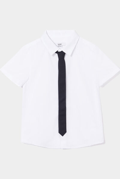 Chemise manches courtes blanc garçon