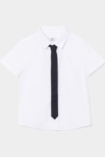 Chemise manches courtes blanc gar&ccedil;on