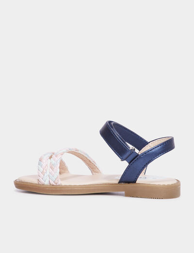 Sandales brides tressées Creeks bleu fille