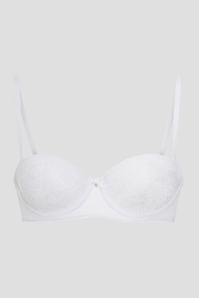 Soutien-gorge balconnet blanc femme