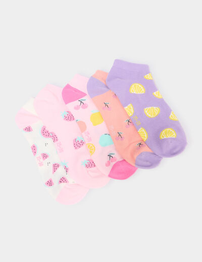 Lot 5 paires chaussettes invisibles multicolore fille