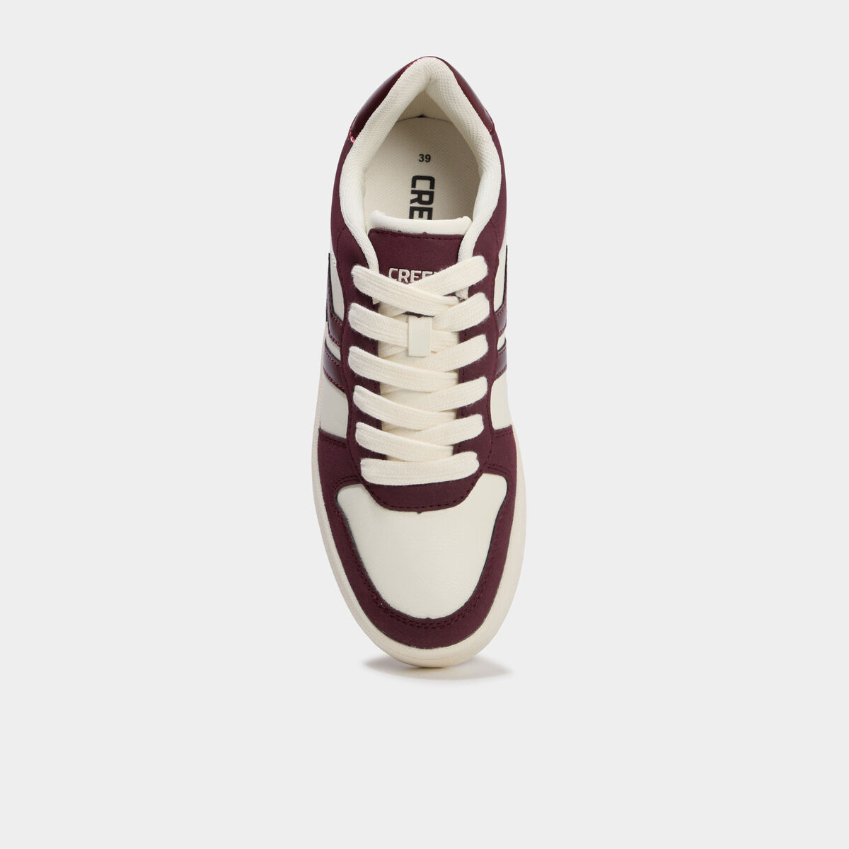 Baskets &agrave; lacets bordeaux femme