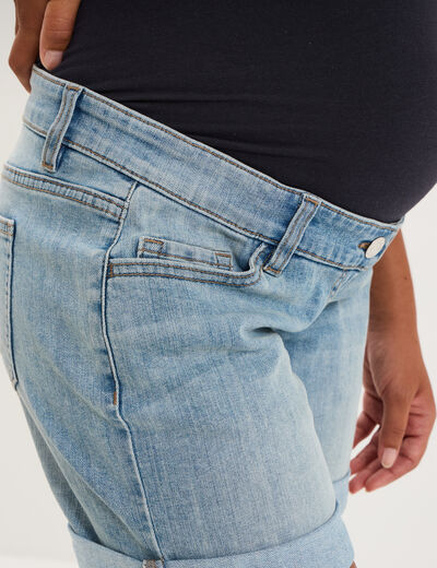 Short de grossesse en jean denim stone femme maternit&eacute;
