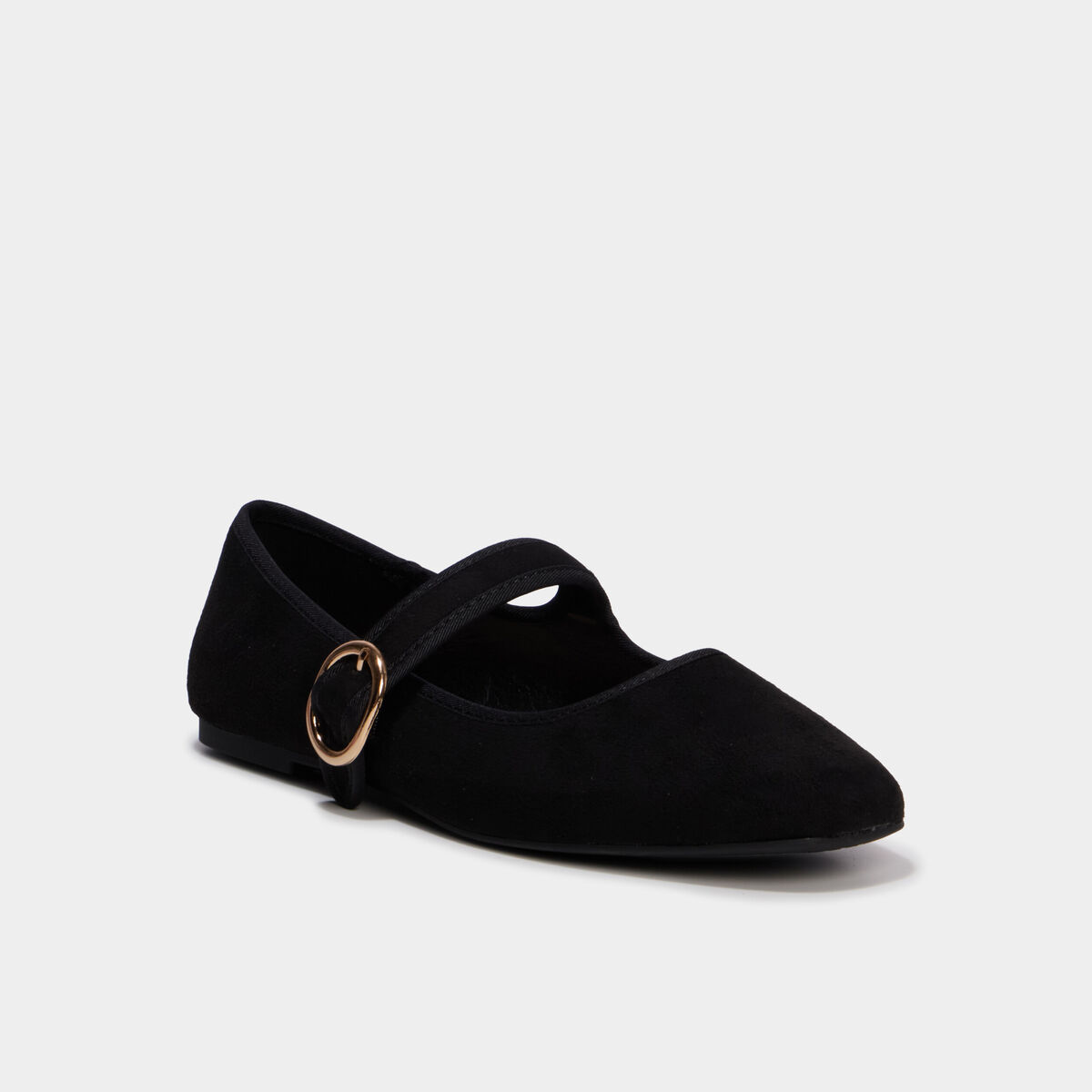 Ballerine femme su&eacute;dine &agrave; bride noir femme