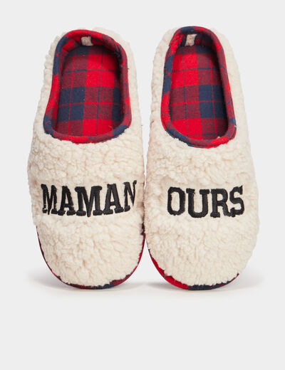 Chaussons mules Noël sable femme