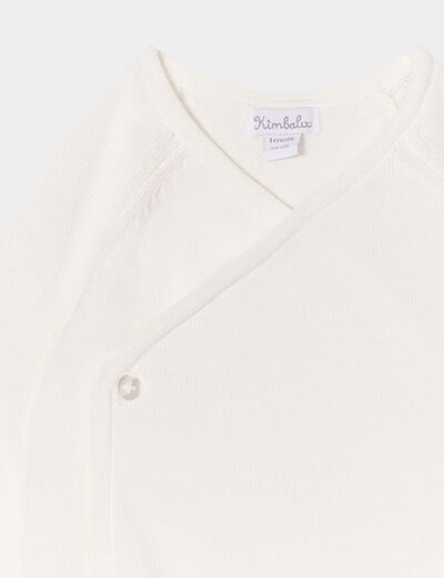 Gilet coton col cache-coeur blanc bébé garçon